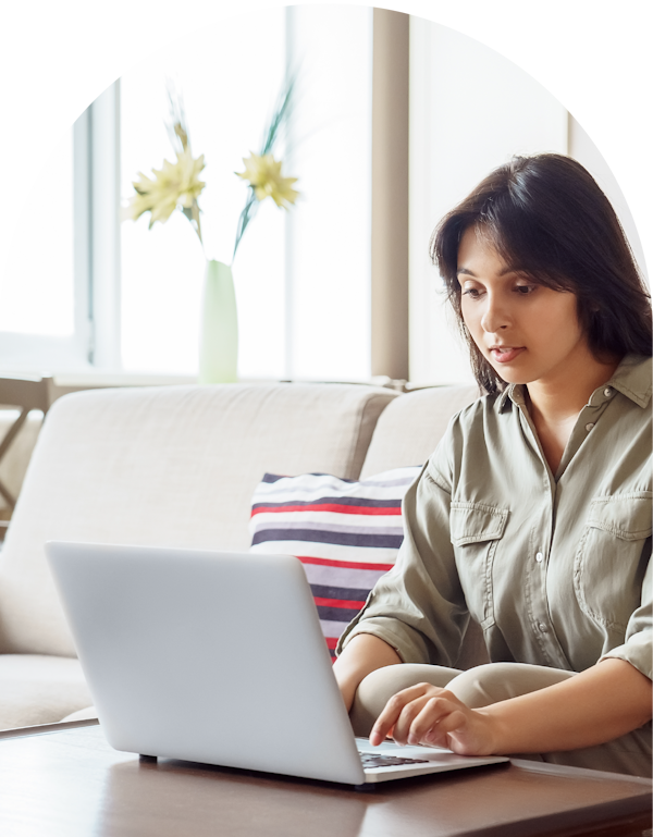 person using a computer for free telehealth training
